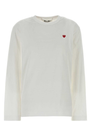 White cotton t-shirt White COMME DES GARCONS PLAY (AXT308051)