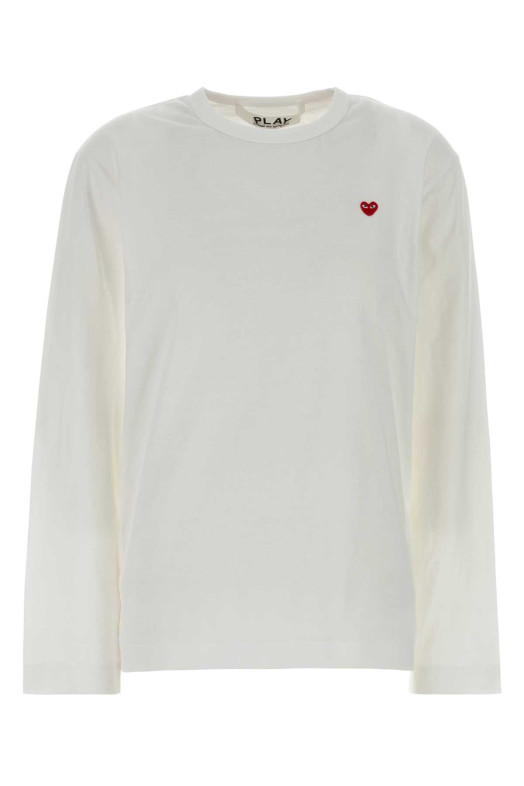 White cotton t-shirt White COMME DES GARCONS PLAY (AXT308051)
