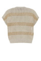 Двухцветный трикотажный топ BRUNELLO CUCINELLI (M58772820)