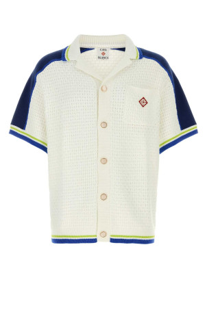 White crochet shirt BLUE CASABLANCA (MSS26KW131001)