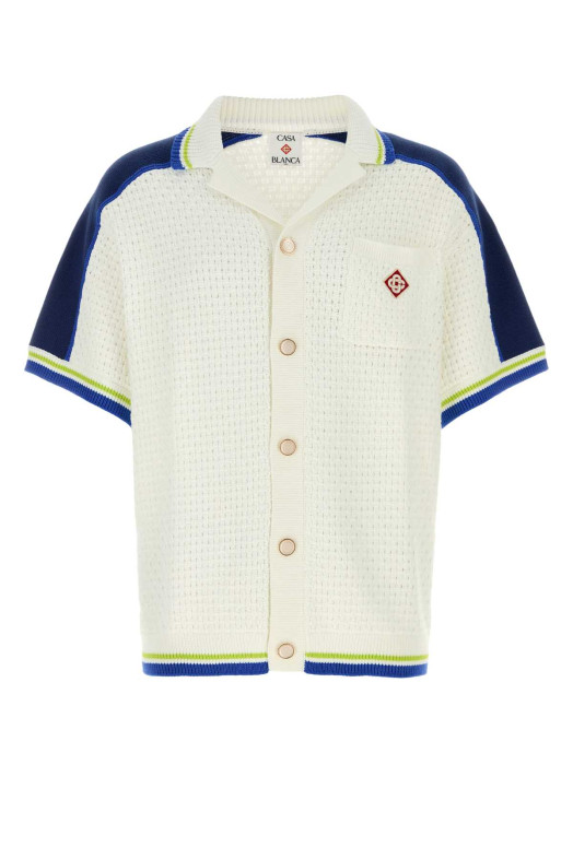 White crochet shirt BLUE CASABLANCA (MSS26KW131001)