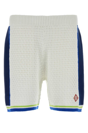 White crochet bermuda shorts BLUE CASABLANCA (MSS26KW131101)