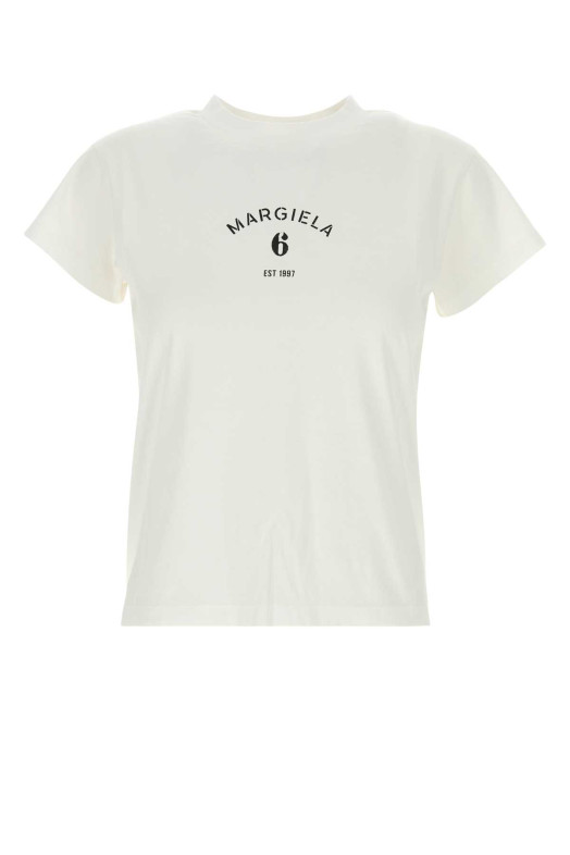 White cotton t-shirt Multicolor MM6 MAISON MARGIELA (S62GD0216M20048)