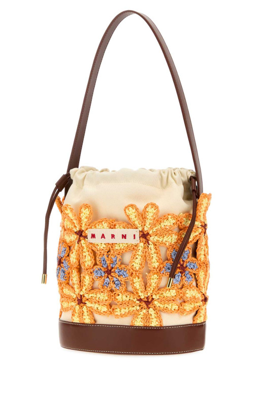 Embellished canvas bucket bag MARNI (SCMP0087A0P9112)
