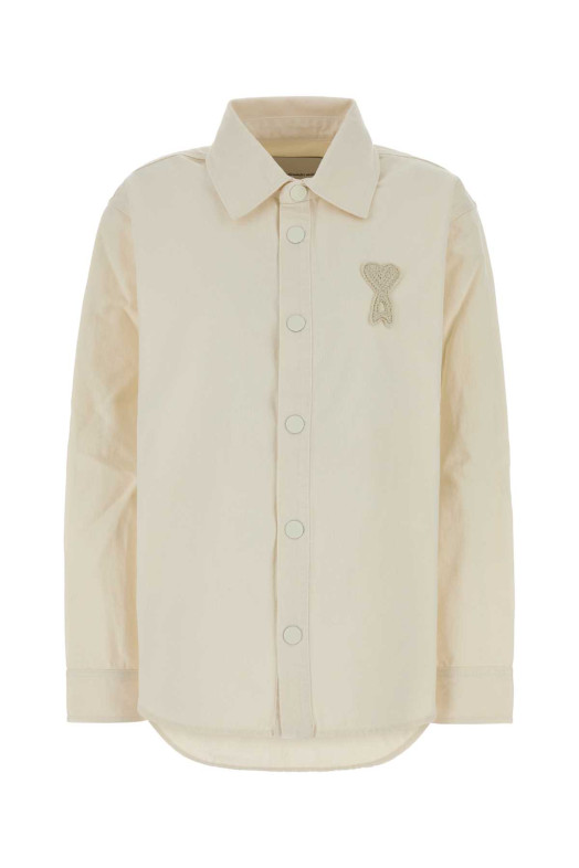 Ivory denim oversize shirt AMI (UJK897DE0126)