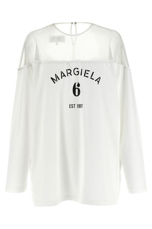 Tulle insert t-shirt White