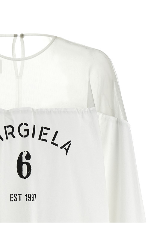 Tulle insert t-shirt White