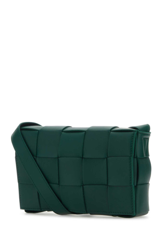 Bottle green nappa leather Cassette crossbody bag BOTTEGA VENETA (578004VMAY1)