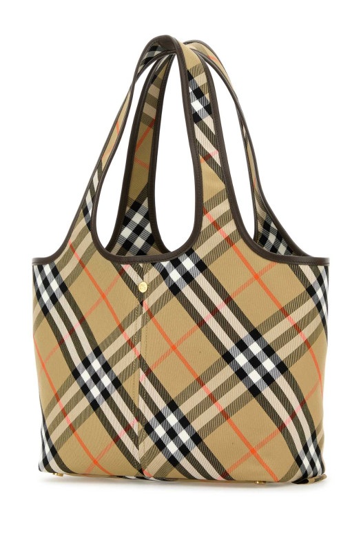 Невелика полотняна сумка для покупок з вишивкою у клітинку BURBERRY (8094685)