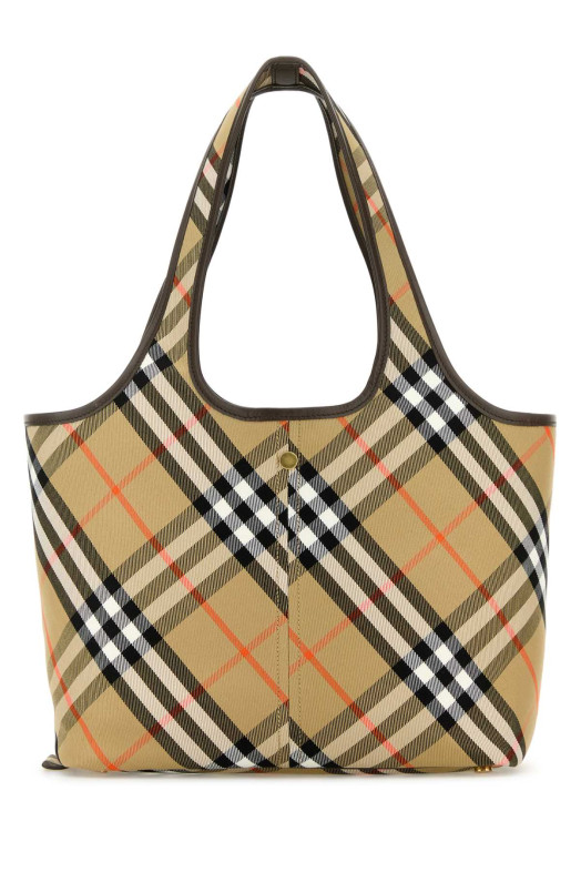 Невелика полотняна сумка для покупок з вишивкою у клітинку BURBERRY (8094685)
