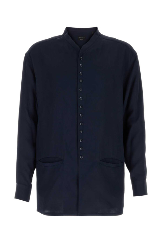 Темно-синя сорочка з віскози GIORGIO ARMANI (GM003502TE20836)