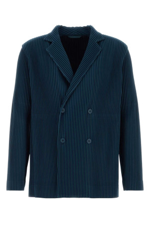Чорно-синій поліестеровий блейзер для чоловіків PLISSE' ISSEY MIYAKE (HP66JD150) HOMME PLISSE' ISSEY MIYAKE