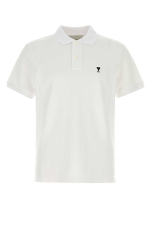 Біла сорочка-поло з піке від AMI (HPL411760) AMI PARIS