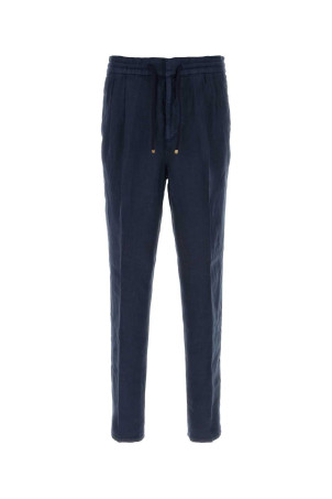 Blue linen pant BRUNELLO CUCINELLI (M243DE1710)