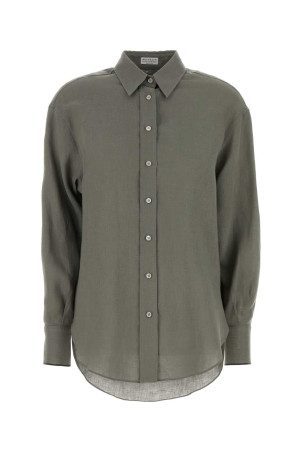 Sage green linen shirt BRUNELLO CUCINELLI (MA698MQ906)