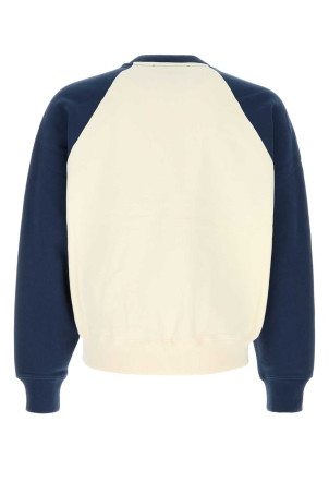 Бавовняна футболка оверсайз кольору слонової кістки AMI (USW781747) AMI PARIS