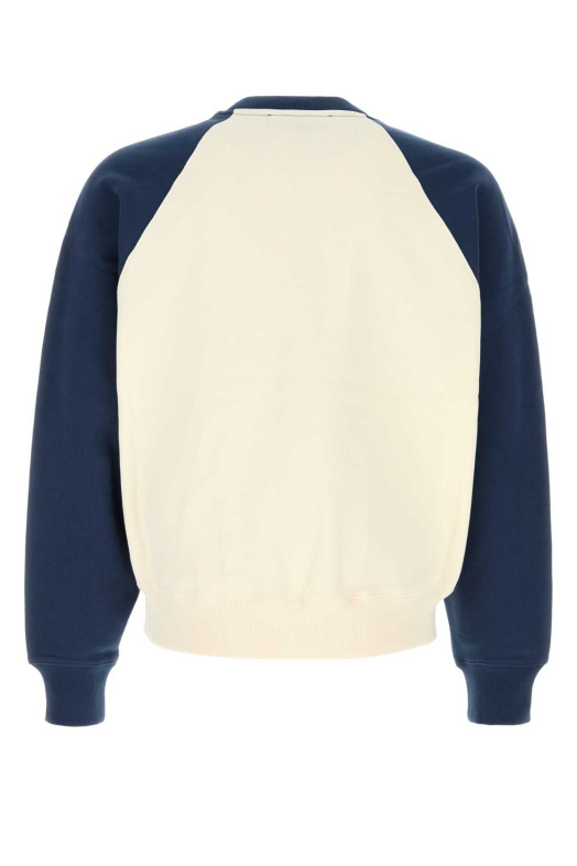 Хлопковая толстовка оверсайз цвета слоновой кости AMI (USW781747) AMI PARIS