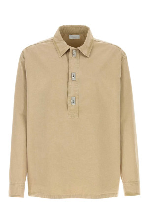 Sand cotton blend shirt Brown SALVATORE FERRAGAMO (145647793198)