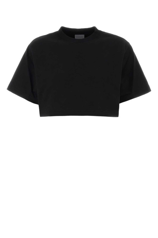 Чорна футболка з бавовняної суміші, BALENCIAGA (871735TUVA2)