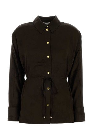 Brown satin shirt GANNI (A1040264)