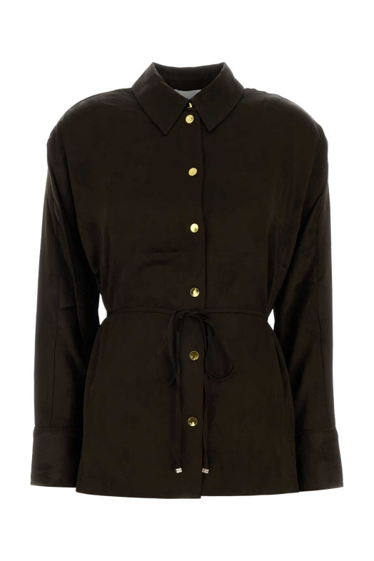 Brown satin shirt GANNI (A1040264)