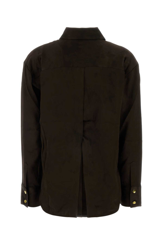 Brown satin shirt GANNI (A1040264)