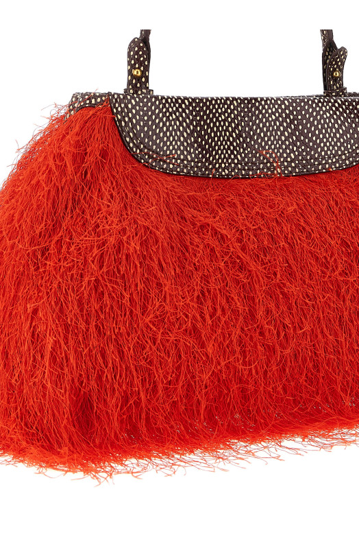 Клатч с бахромой, красный DRIES VAN NOTEN  2610115673038352