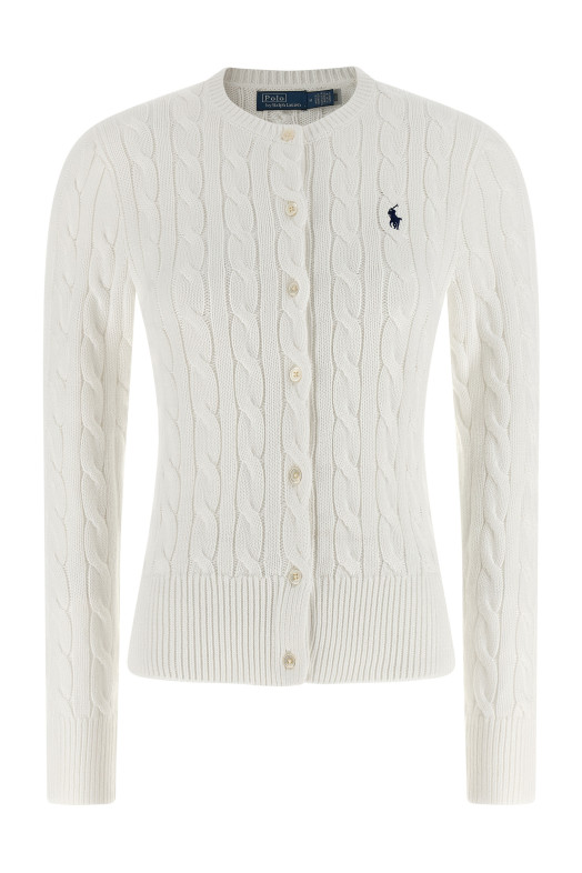 Бавовняний кардиган з візерунком «кабель» Білий POLO RALPH LAUREN 211971868007