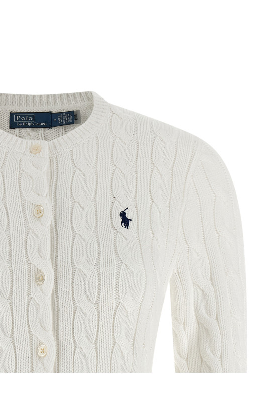 Бавовняний кардиган з візерунком «кабель» Білий POLO RALPH LAUREN 211971868007