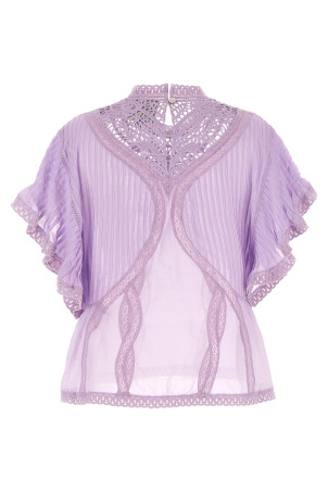 Openwork detail blouse Purple