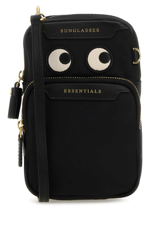 Черная нейлоновая сумка через плечо Eyes Essentials от ANYA HINDMARCH (5050925181631)