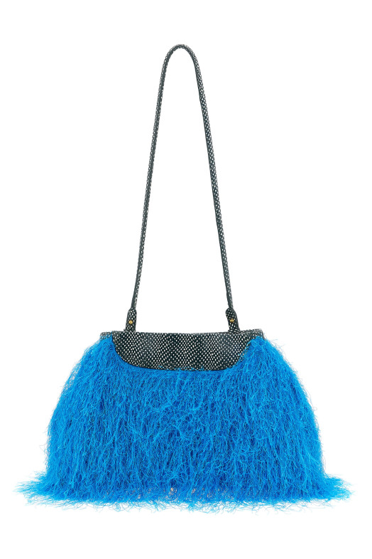 Клатч с бахромой, СИНИЙ DRIES VAN NOTEN  2610115673038503