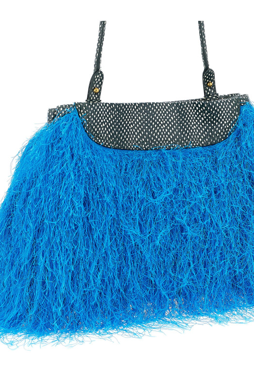 Клатч с бахромой, СИНИЙ DRIES VAN NOTEN  2610115673038503