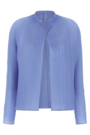 'Wooly Pleats-66' cardigan BLUE