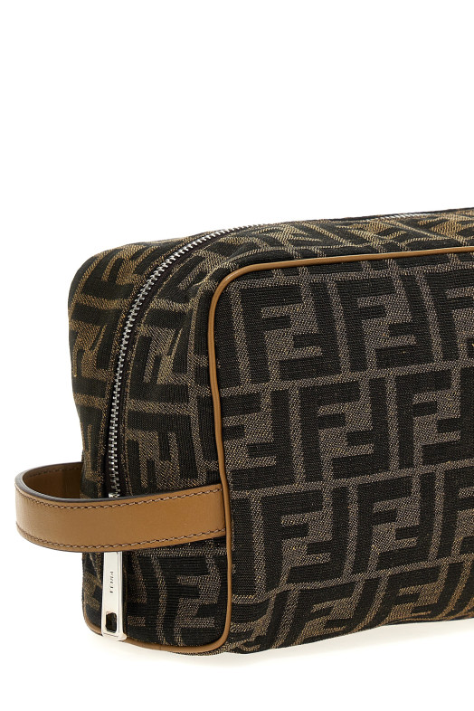 'FF' wash bag Brown