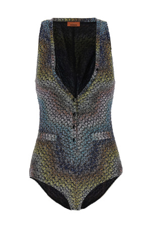 Zigzag one-piece swimsuit Multicolor