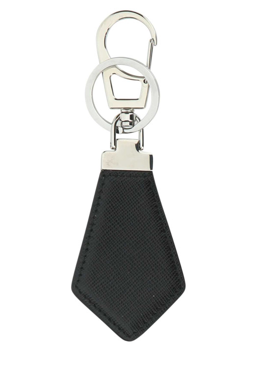 Чорний шкіряний брелок для ключів Black PRADA (2PP041053)