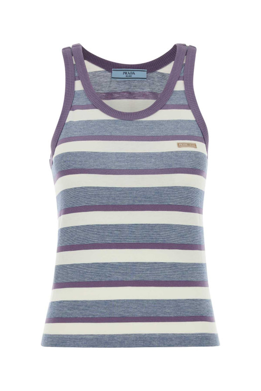 Бавовняна майка з вишивкою PRADA (39663SOOO19AT)