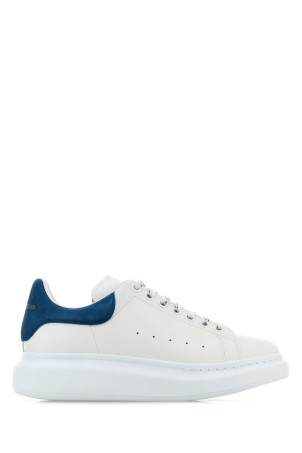 White leather sneakers with blue suede heel White ALEXANDER MCQUEEN (553680WIEF1)