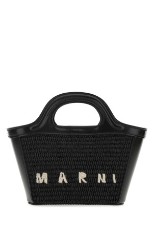 Black leather and straw micro Tropicalia Summer handbag Black MARNI (BMMP0067Q0P3860)