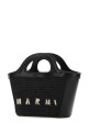 Black leather and straw micro Tropicalia Summer handbag Black MARNI (BMMP0067Q0P3860)