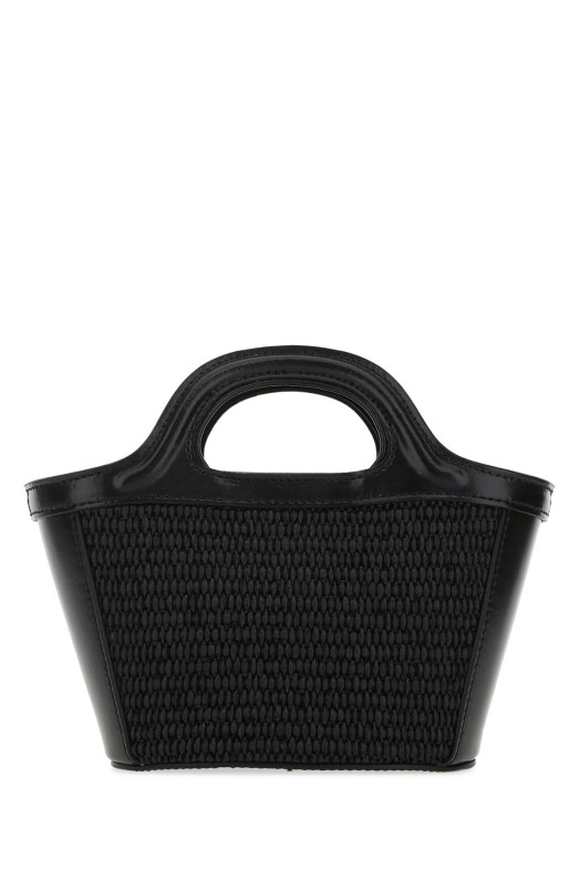 Black leather and straw micro Tropicalia Summer handbag Black MARNI (BMMP0067Q0P3860)