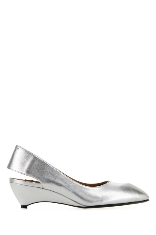 Срібні шкіряні туфлі-човники JIL SANDER (J16WN0001P4565)