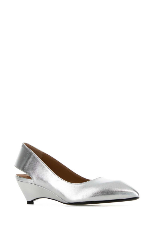 Срібні шкіряні туфлі-човники JIL SANDER (J16WN0001P4565)