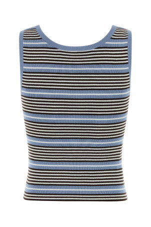 Embroidered cotton blend tank top PRADA (P29C06SOOO19IM)