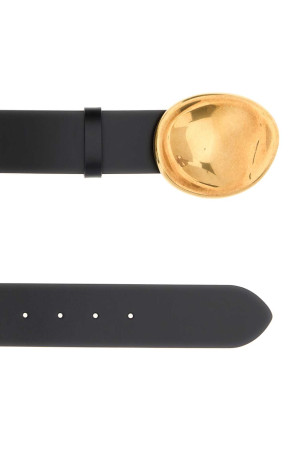 Black leather Keefe belt Multicolor KHAITE (10153763L763)