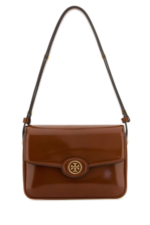Шкіряна сумка через плече «Робінсон» від TORY BURCH кольору карамелі (143122)