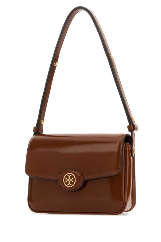 Шкіряна сумка через плече «Робінсон» від TORY BURCH кольору карамелі (143122)