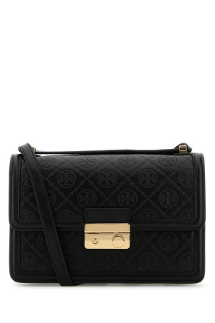 Black leather shoulder bag TORY BURCH (160210)