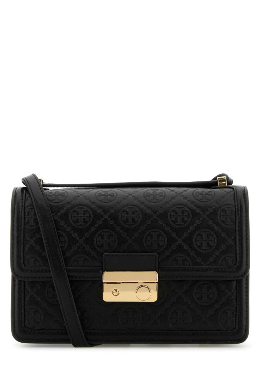 Black leather shoulder bag TORY BURCH (160210)